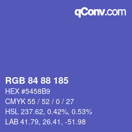 Code couleur: RGB 84 88 185 | qconv.com