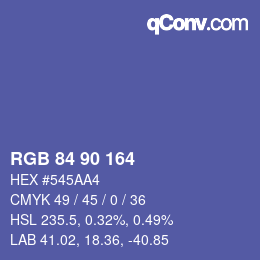 Farbcode: RGB 84 90 164 | qconv.com