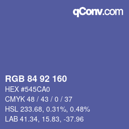 Color code: RGB 84 92 160 | qconv.com