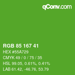 Código de color: RGB 85 167 41 | qconv.com