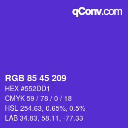 カラーコード: RGB 85 45 209 | qconv.com