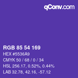 Color code: RGB 85 54 169 | qconv.com