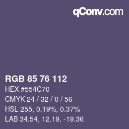 Color code: RGB 85 76 112 | qconv.com