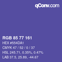 Código de color: RGB 85 77 161 | qconv.com