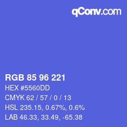 Code couleur: RGB 85 96 221 | qconv.com