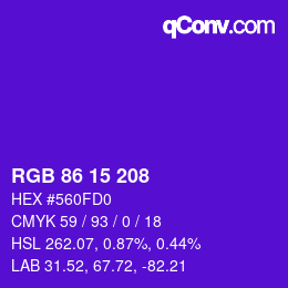 Código de color: RGB 86 15 208 | qconv.com