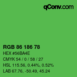 Código de color: RGB 86 186 78 | qconv.com