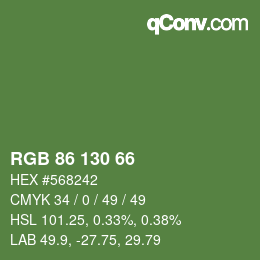 Código de color: RGB 86 130 66 | qconv.com