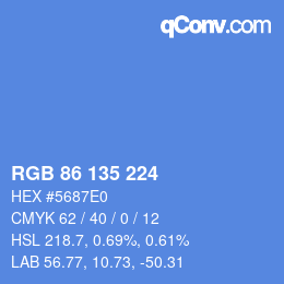 Color code: RGB 86 135 224 | qconv.com