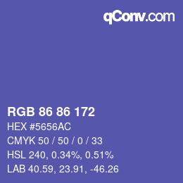 Código de color: RGB 86 86 172 | qconv.com