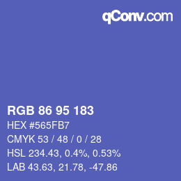 カラーコード: RGB 86 95 183 | qconv.com