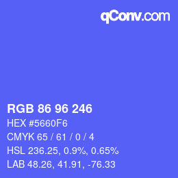 Code couleur: RGB 86 96 246 | qconv.com