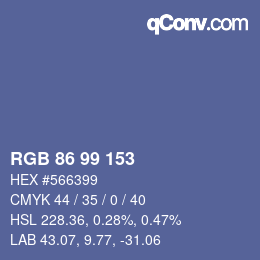 Code couleur: RGB 86 99 153 | qconv.com