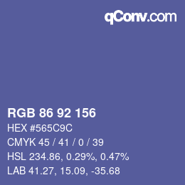 Color code: RGB 86 92 156 | qconv.com