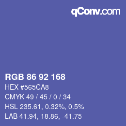 Código de color: RGB 86 92 168 | qconv.com