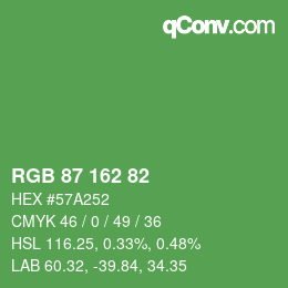 Código de color: RGB 87 162 82 | qconv.com