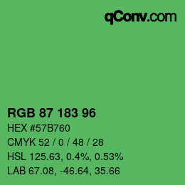 Farbcode: RGB 87 183 96 | qconv.com