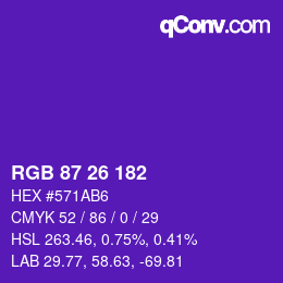 Code couleur: RGB 87 26 182 | qconv.com