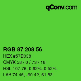 Code couleur: RGB 87 208 56 | qconv.com