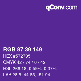 Código de color: RGB 87 39 149 | qconv.com