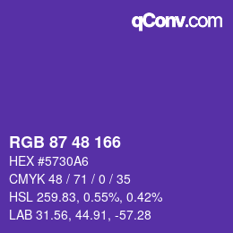 Código de color: RGB 87 48 166 | qconv.com