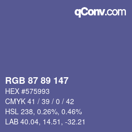 Color code: RGB 87 89 147 | qconv.com