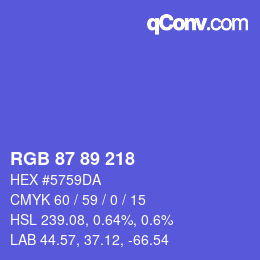 Color code: RGB 87 89 218 | qconv.com