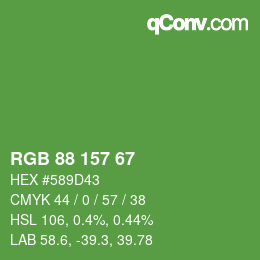 Código de color: RGB 88 157 67 | qconv.com