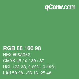 Code couleur: RGB 88 160 98 | qconv.com