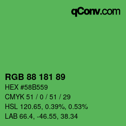 Color code: RGB 88 181 89 | qconv.com