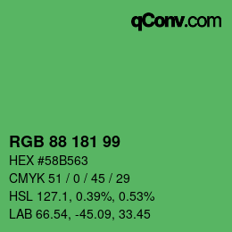 Code couleur: RGB 88 181 99 | qconv.com