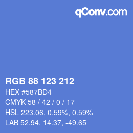 Color code: RGB 88 123 212 | qconv.com