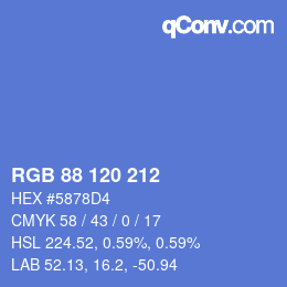 カラーコード: RGB 88 120 212 | qconv.com