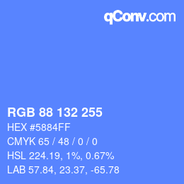 Código de color: RGB 88 132 255 | qconv.com