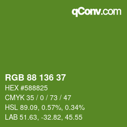 Color code: RGB 88 136 37 | qconv.com