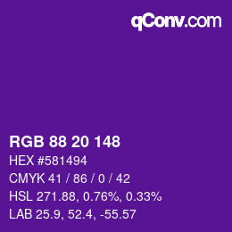 Farbcode: RGB 88 20 148 | qconv.com