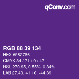 Farbcode: RGB 88 39 134 | qconv.com