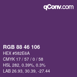 Farbcode: RGB 88 46 106 | qconv.com