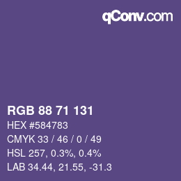 Código de color: RGB 88 71 131 | qconv.com