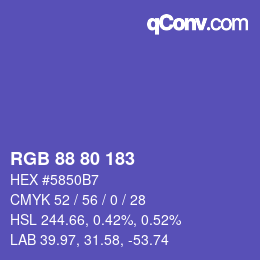 Code couleur: RGB 88 80 183 | qconv.com