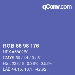 Color code: RGB 88 98 176 | qconv.com