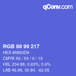 カラーコード: RGB 88 99 217 | qconv.com