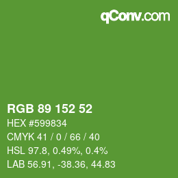 Código de color: RGB 89 152 52 | qconv.com