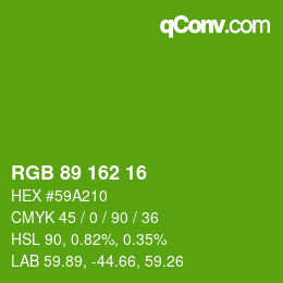 Color code: RGB 89 162 16 | qconv.com