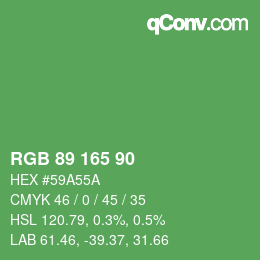 Code couleur: RGB 89 165 90 | qconv.com