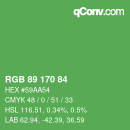 Code couleur: RGB 89 170 84 | qconv.com