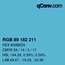 Color code: RGB 89 182 211 | qconv.com