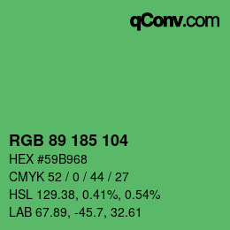 Código de color: RGB 89 185 104 | qconv.com