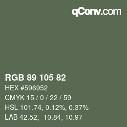 Código de color: RGB 89 105 82 | qconv.com