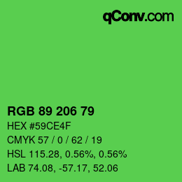 Code couleur: RGB 89 206 79 | qconv.com